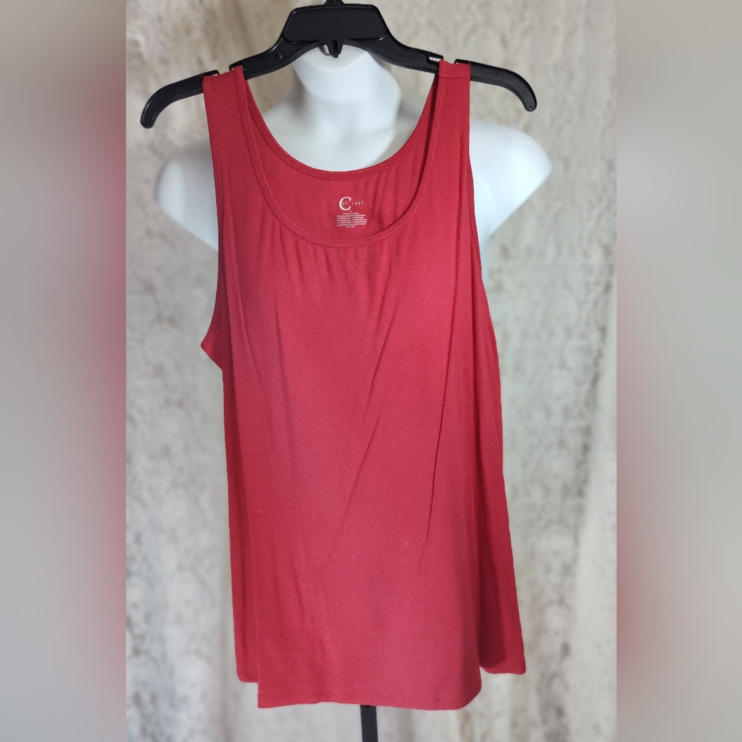 Cato Red Knit Cotton Blend Tank Top Nwot